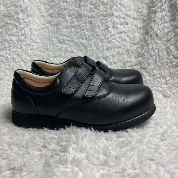 Mt.Emey Double Velcro Straps Black Leather Men Therapeutic Shoes Size10.5. - Picture 1 of 10
